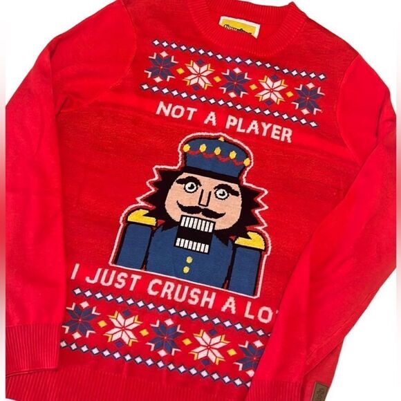Tipsy Elves Nutcracker Not A Player I Just Crush A Lot Ugly Sweater Size M - Picture 1 of 10
